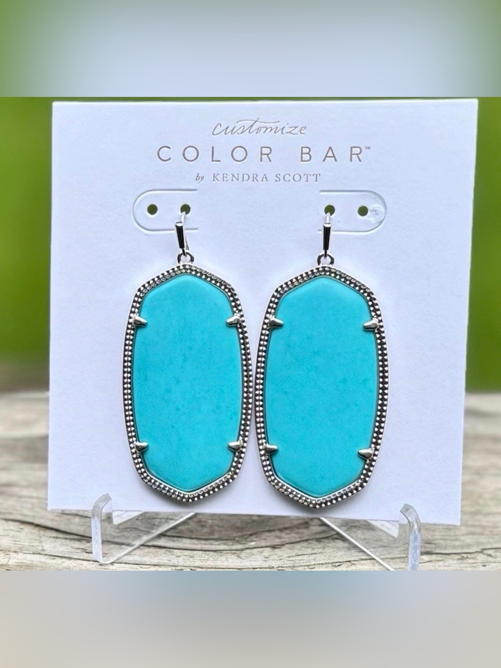 Kendra Scott Danielle Turquoise + Silver Tone - Picture 2 of 4